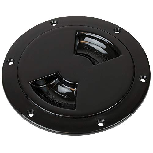 Sea-Dog Line 336185-1 Smooth Quarter Turn Deck Plate - Black - 8"