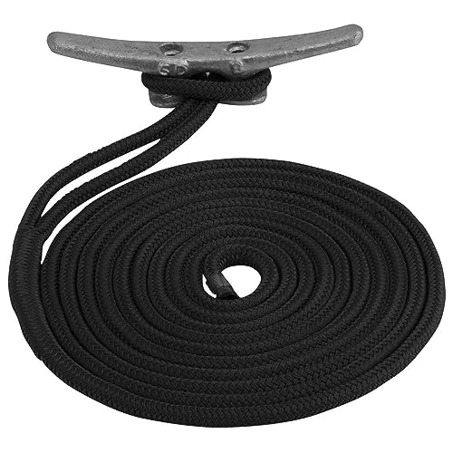Sea-Dog Line 302116015BK-1 Double Braided Nylon Dock Line 5/8" x 15' Black