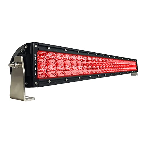 Black Oak LED 30CR-D3OS 30" Curved Double Row Red LED Predator Hunting Light Bar Combo
