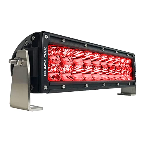 Black Oak LED 10R-D3OS Black Oak Double Row Combo Red Predator Hunting 10" Light Bar - Black