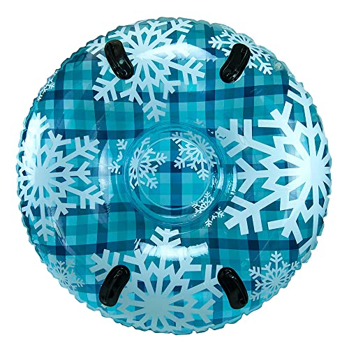 Aqua Leisure PST13365S2 43 Pipeline Sno Clear Top Racer Sno-tube - Cool Blue Plaid