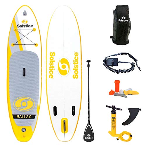 Solstice 34126 Watersports Bali 2.0 Inflatable Stand-Up Paddle Board Kit (10'6 x 32'' x 5''), Bali 2.0 kit (Yellow)