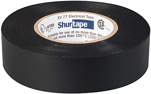 Shurtape 104706 EV 77 Professional Grade Electrical Tape 3/4" x 66' Black