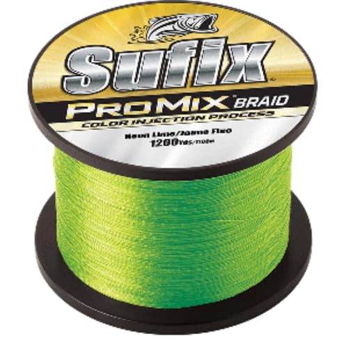 Sufix 630-365L ProMix Braid Fishing Line 65lb 1200 Yards Neon Lime