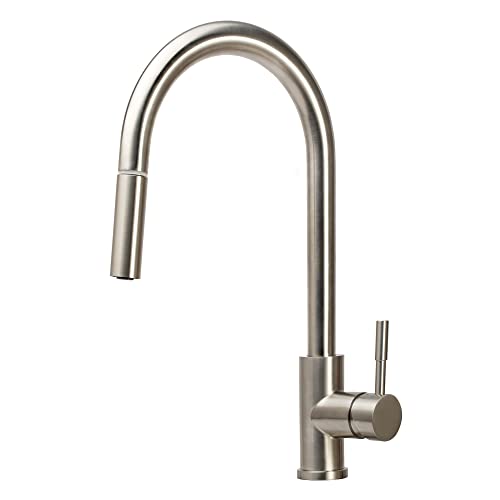 Dura Faucet DF-MK530SLK-SN RV Streamline Pull-Down Kitchen Faucet Satin Nickel