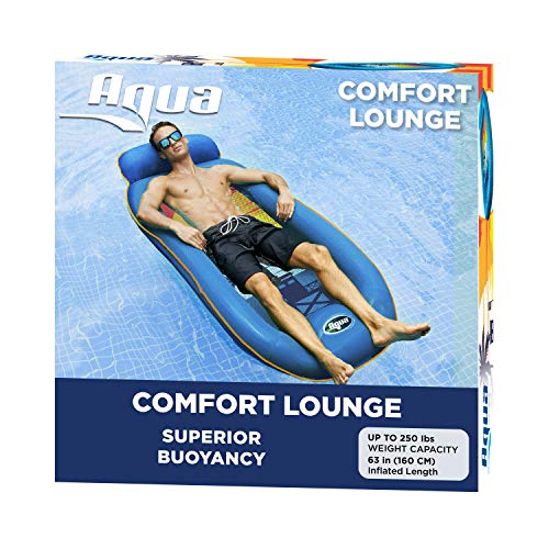 Aqua Leisure AQL11310SSP Aqua Comfort Pool Float Lounge with Headrest and Footrest