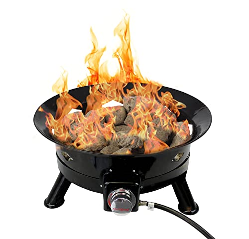 Flame King FKG6502D 24-Inch Smokeless Propane Fire Pit 58,000 BTU Portable Firebowl