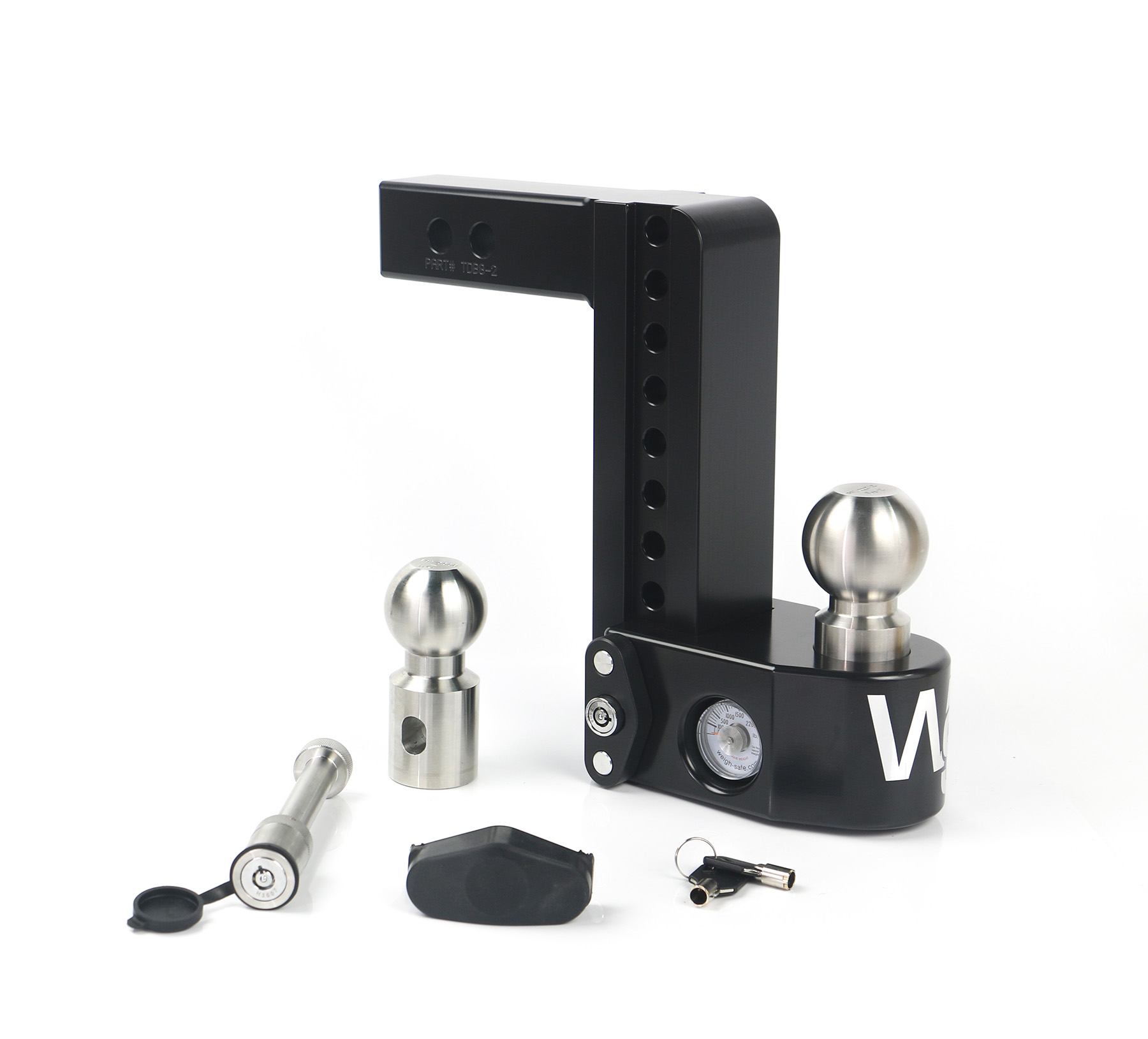 Picture of Weigh Safe WS8-2-KA-CER-BLA Adjustable Ball Mount with Built-In Scale Drop Shank - 8 2
