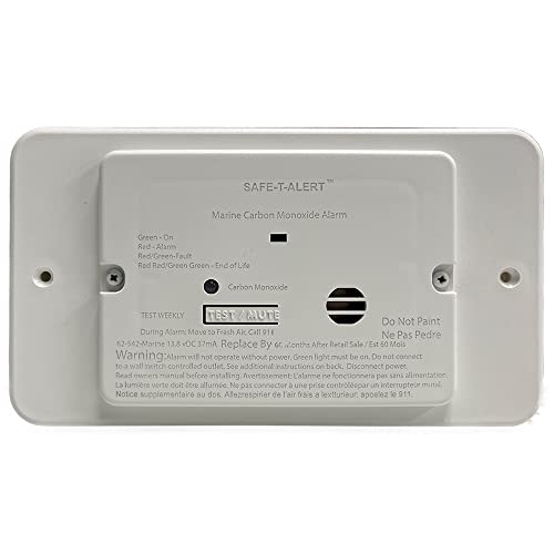 Safe-T-Alert 62-542-TR-WT-M Marine Carbon Monoxide Detector Flush Mount White 12V
