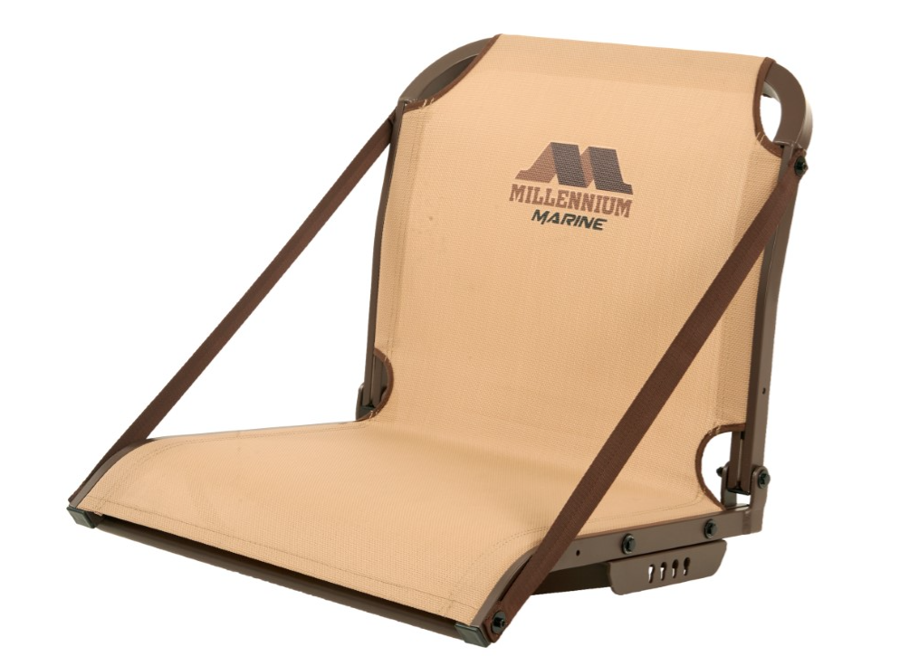 Millennium Outdoors B-100-TN Folding Boat Seat with Lumbar Support, Tan