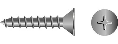 Seachoice SC0642 Phillips Tapping Screws - Flat Head