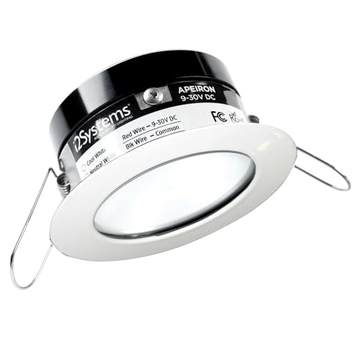 I2Systems A503-31AAG Apeiron PRO 3W Spring Mount LED Downlight - Round - Cool White/Red - White Finish