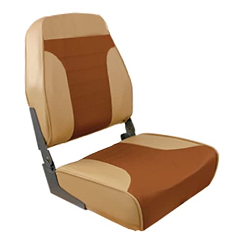Springfield Marine 1040668 Deluxe High-Back Folding Boat Seat Sand/Brown