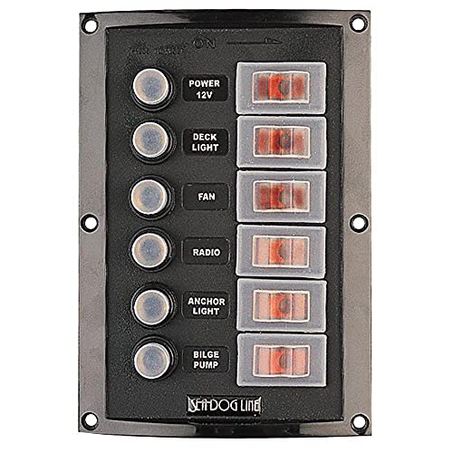 Sea-Dog Line 424806-1 Splash Guard Circuit Breaker Panel - 6 Circuit