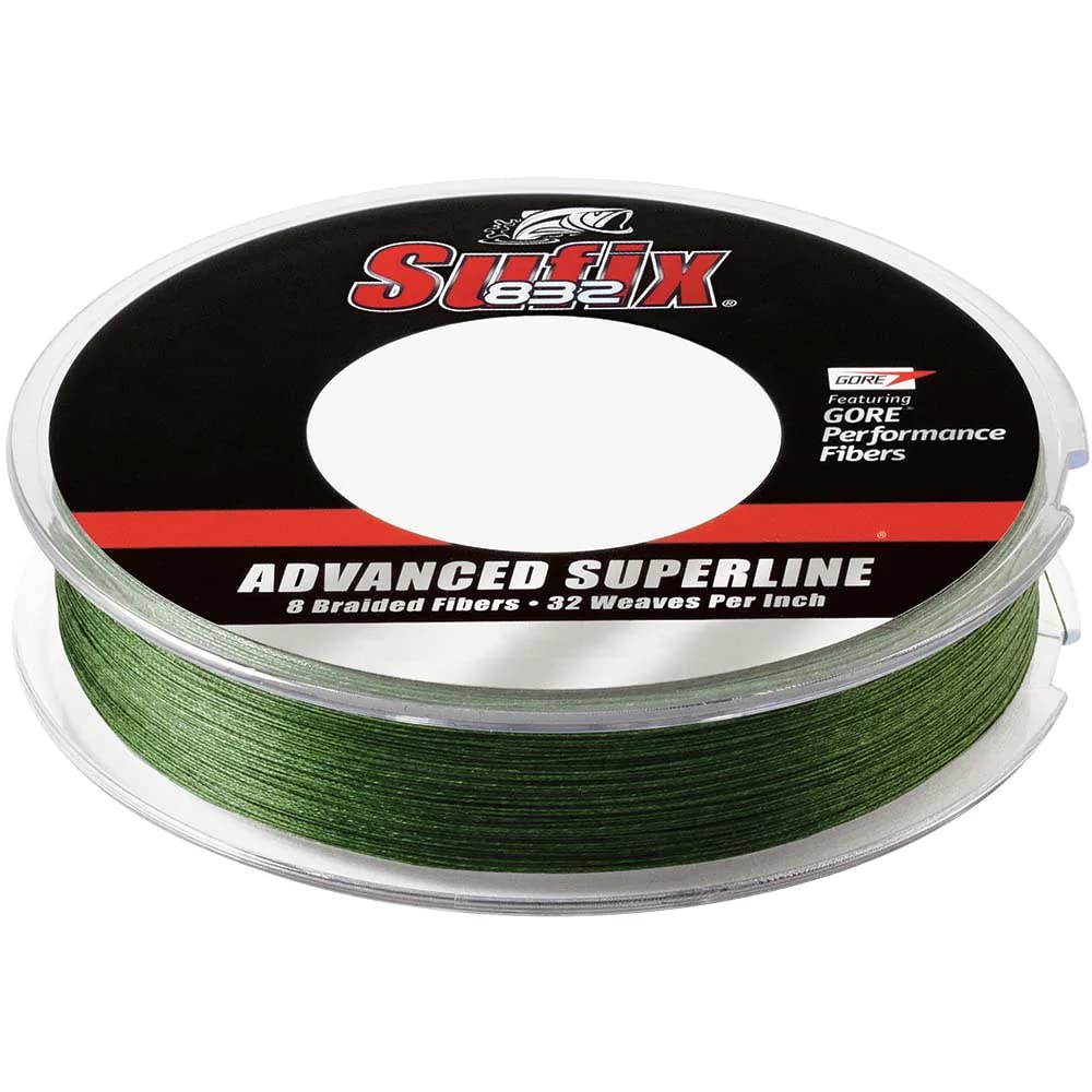 Sufix 660-008G 832 Advanced Superline Braid Fishing Line 8lb 150yd Low Vis Green