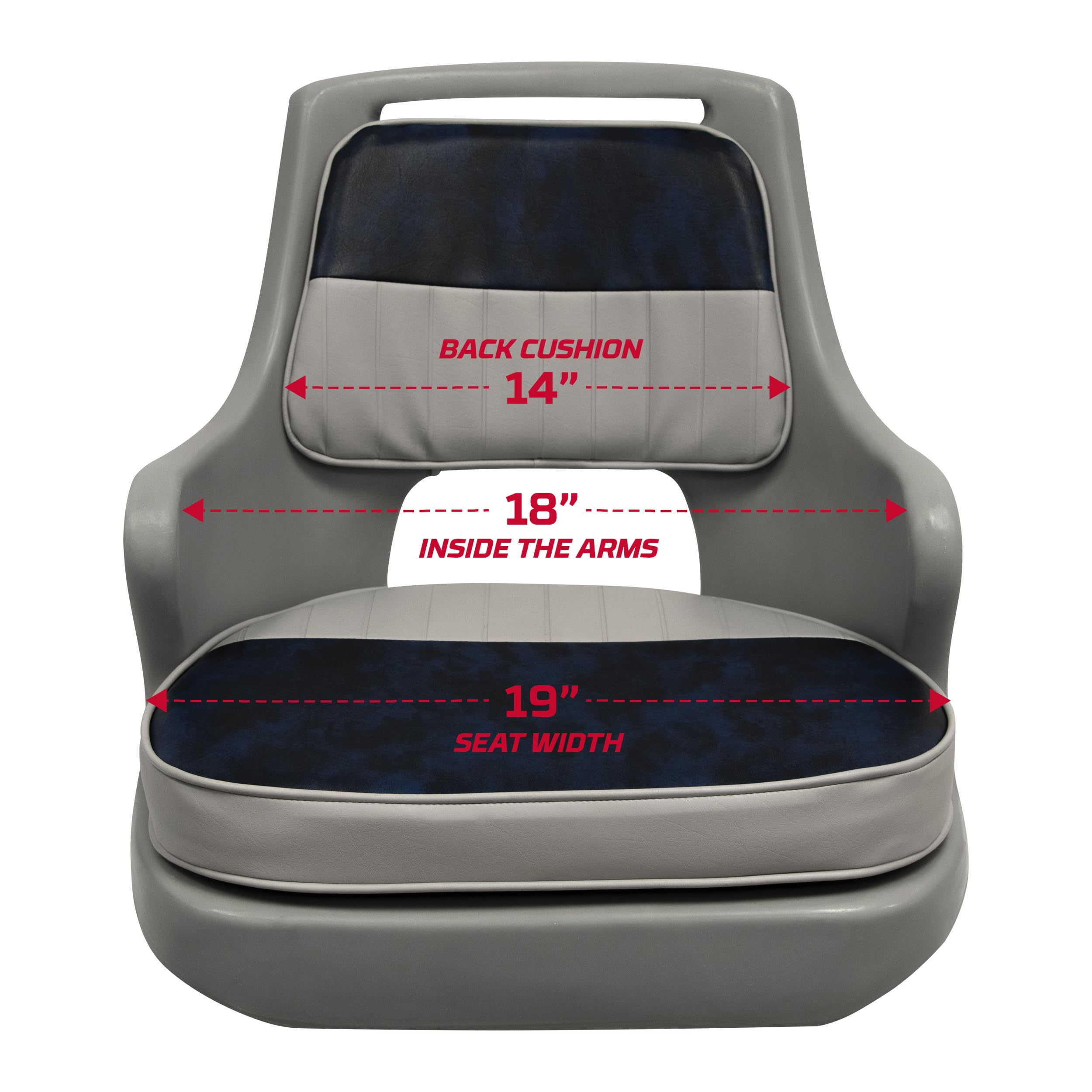 Wise Seating 8WD0153660 Freshwater Bucket Seat with Cushions Gray/Navy