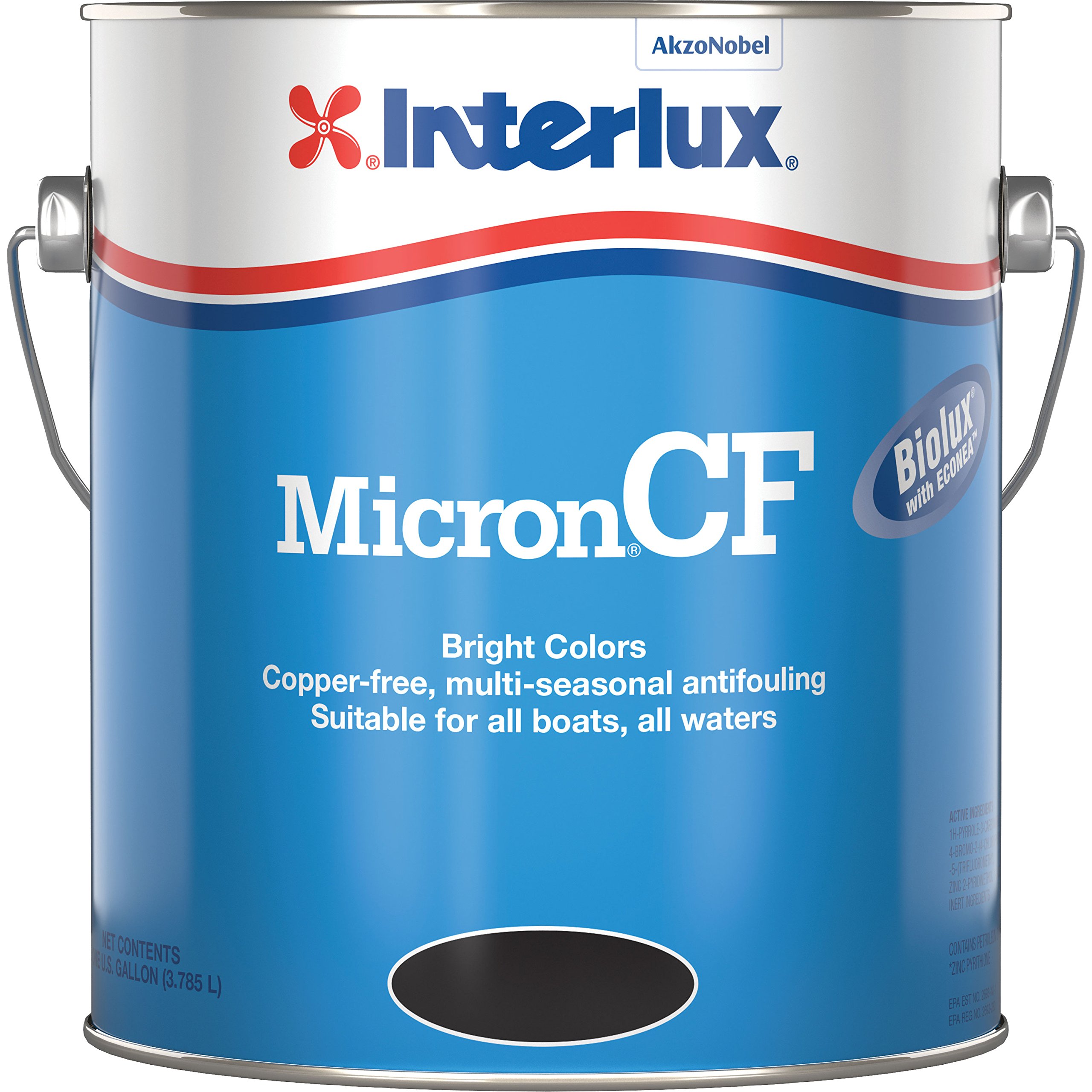 Interlux Paint YBD103/1 Micron CF Copper Free Antifouling Bottom Paint Black Gallon