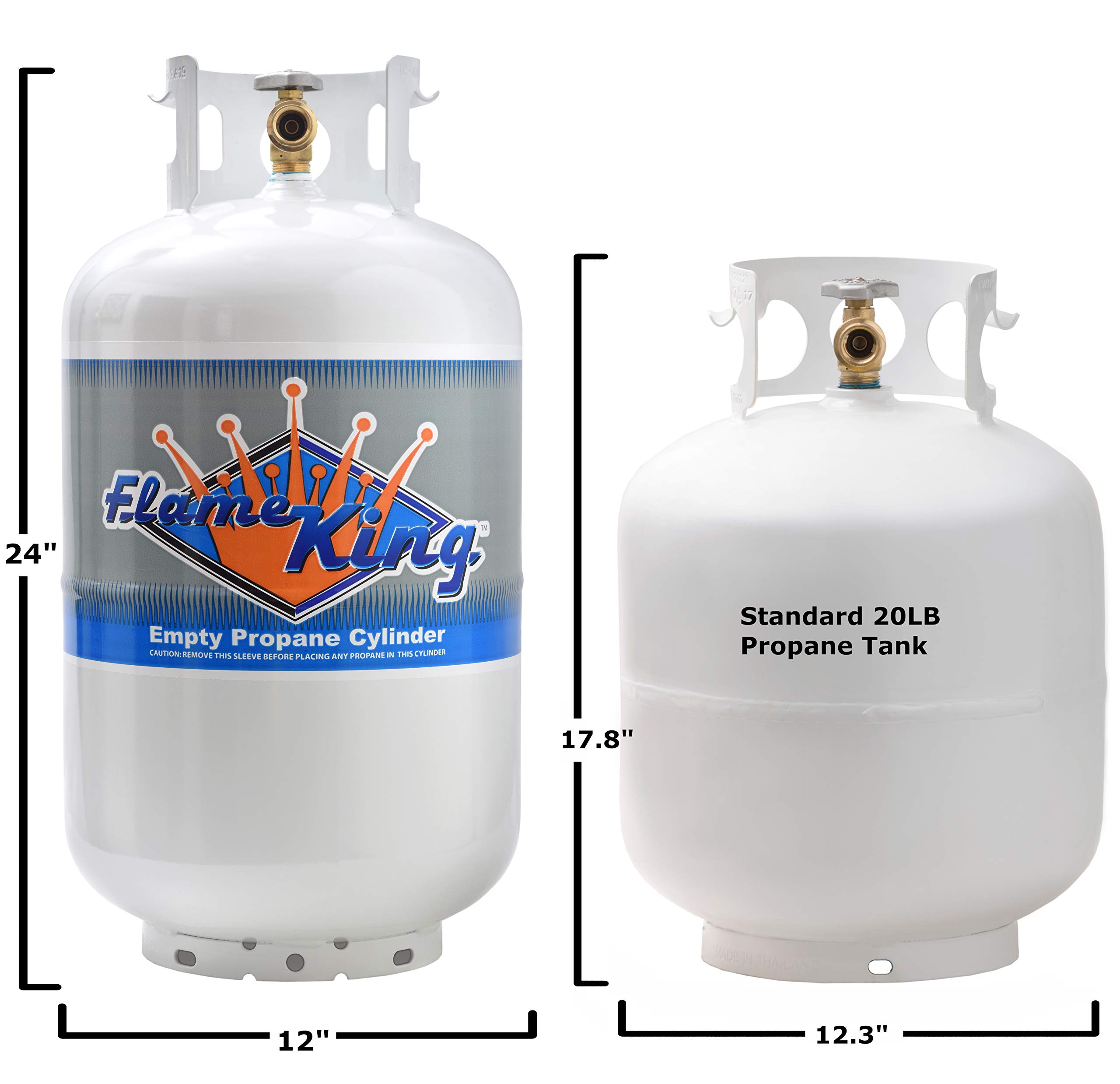 Flame King YSN301 30 lb Steel Propane Tank Cylinder with OPD Valve DOT TC Compliant