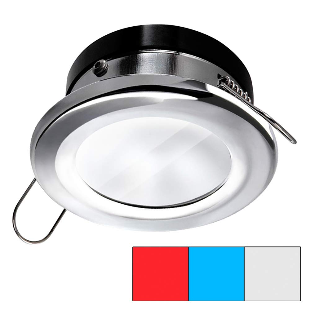I2Systems A1120Z-11HAE Apeiron A1120 Round Spring Mount LED Light Red Cool White Blue Polished Chrome