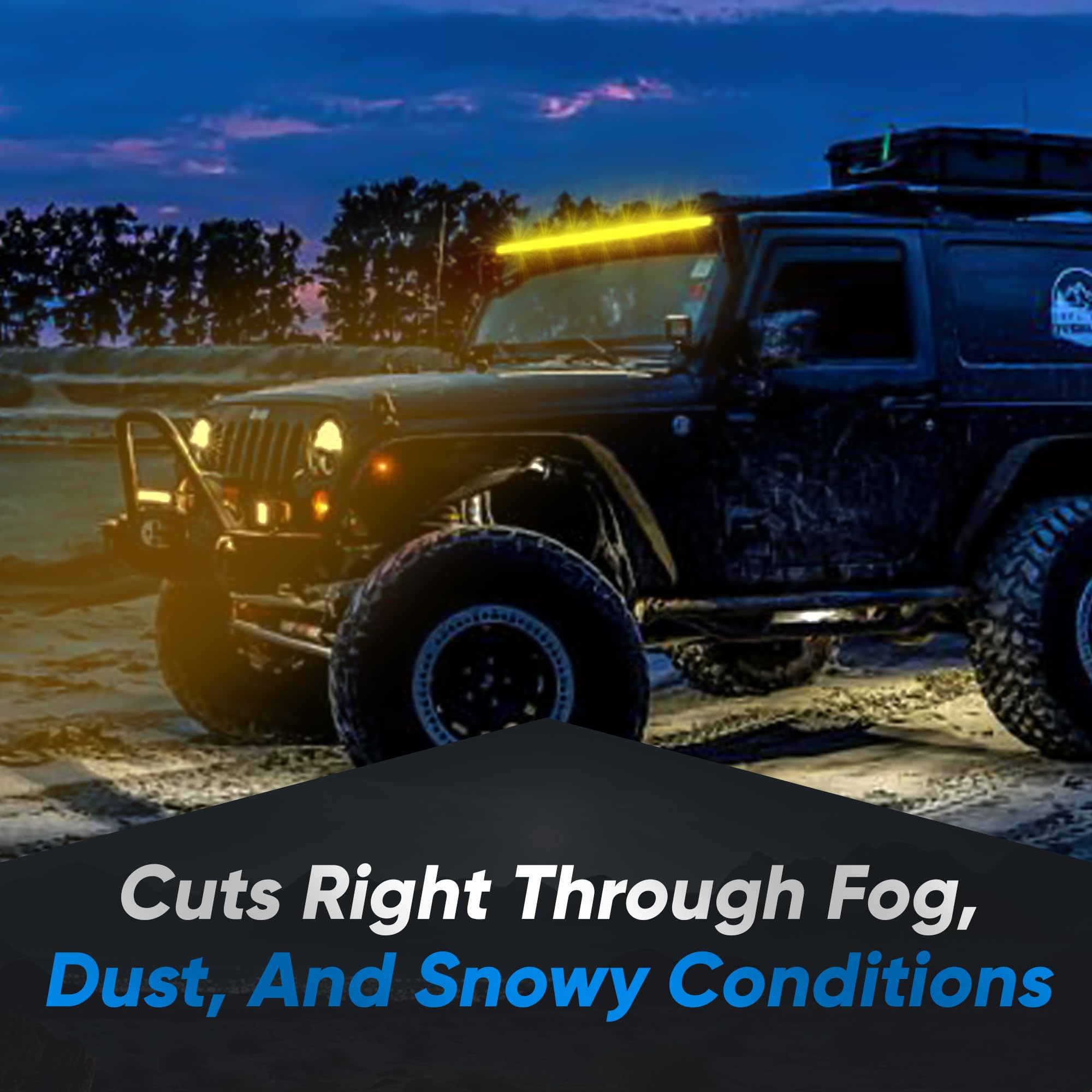 Black Oak LED 30Y-S5OS 30 Inch Pro Series 3.0 Single Row Light Bar Yellow Lens 150W