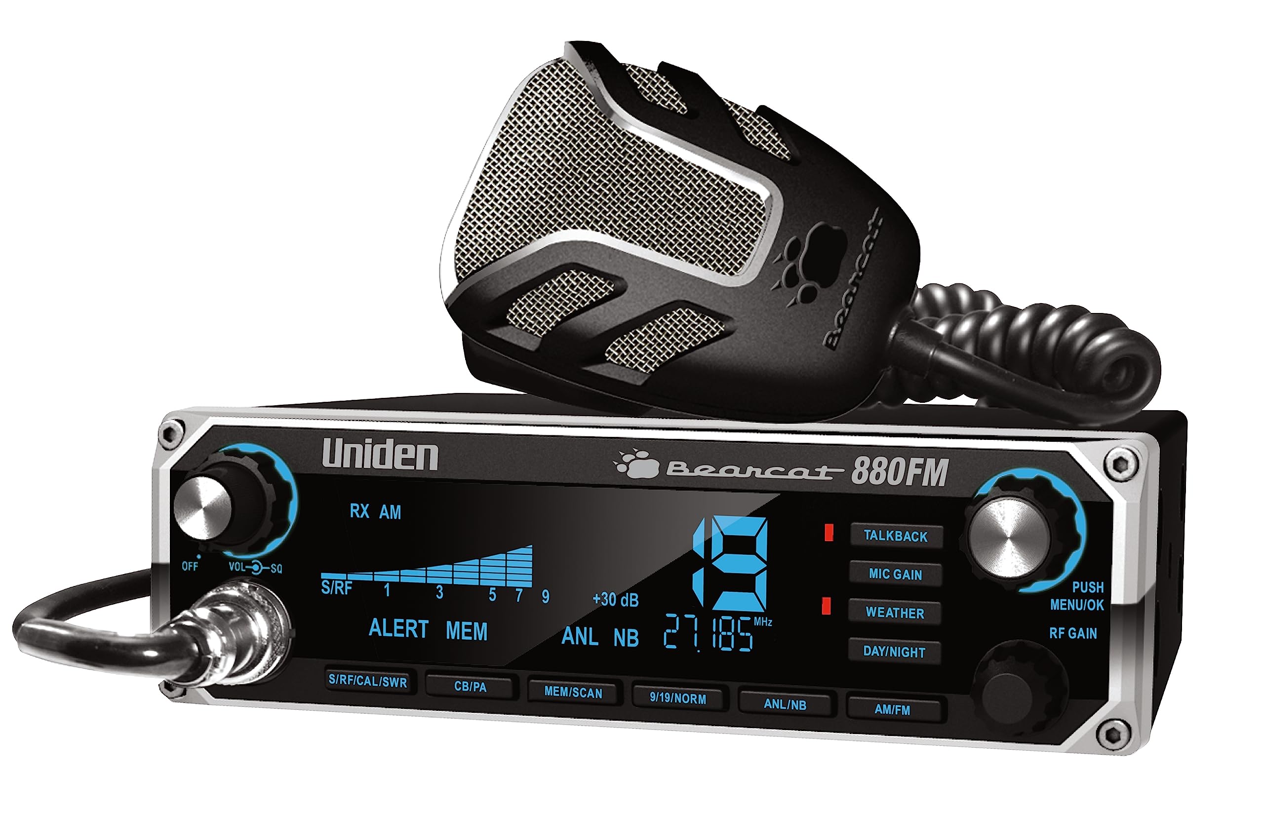 Uniden BEARCAT 880FM 40 Channel CB Radio with Dual AM/FM and 7-Color LCD Display