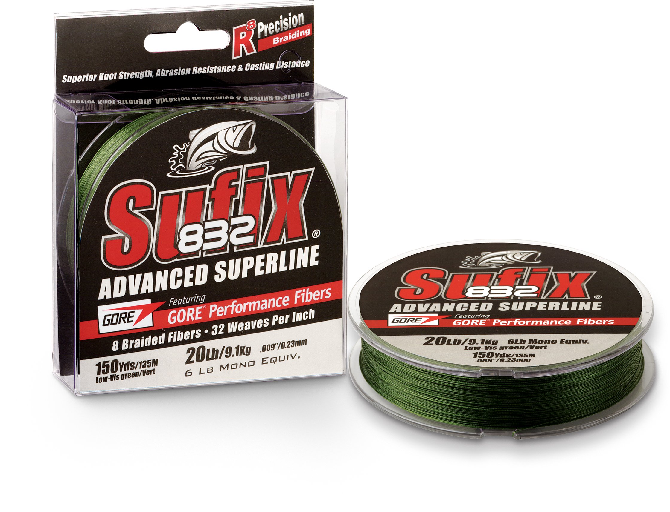 Sufix 660-220L 832 Braid Line-600 Yards (Neon Lime, 20-Pound)