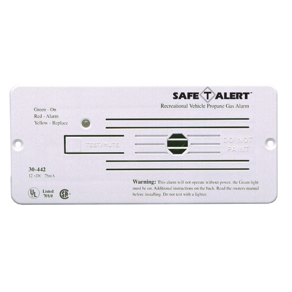 Safe-T-Alert 30-442-P-WT RV Propane Gas Alarm 12V White Flush Mount