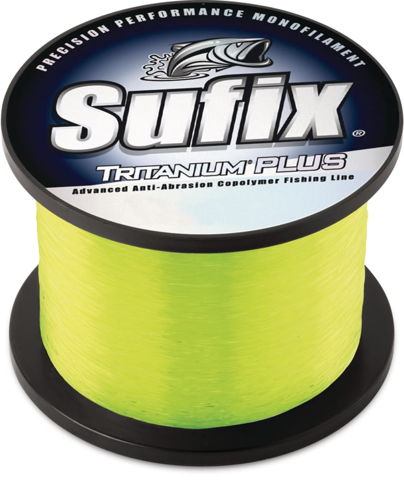 Sufix 696-140CH Tritanium Plus Monofilament Fishing Line 40lb Chartreuse 370 Yards