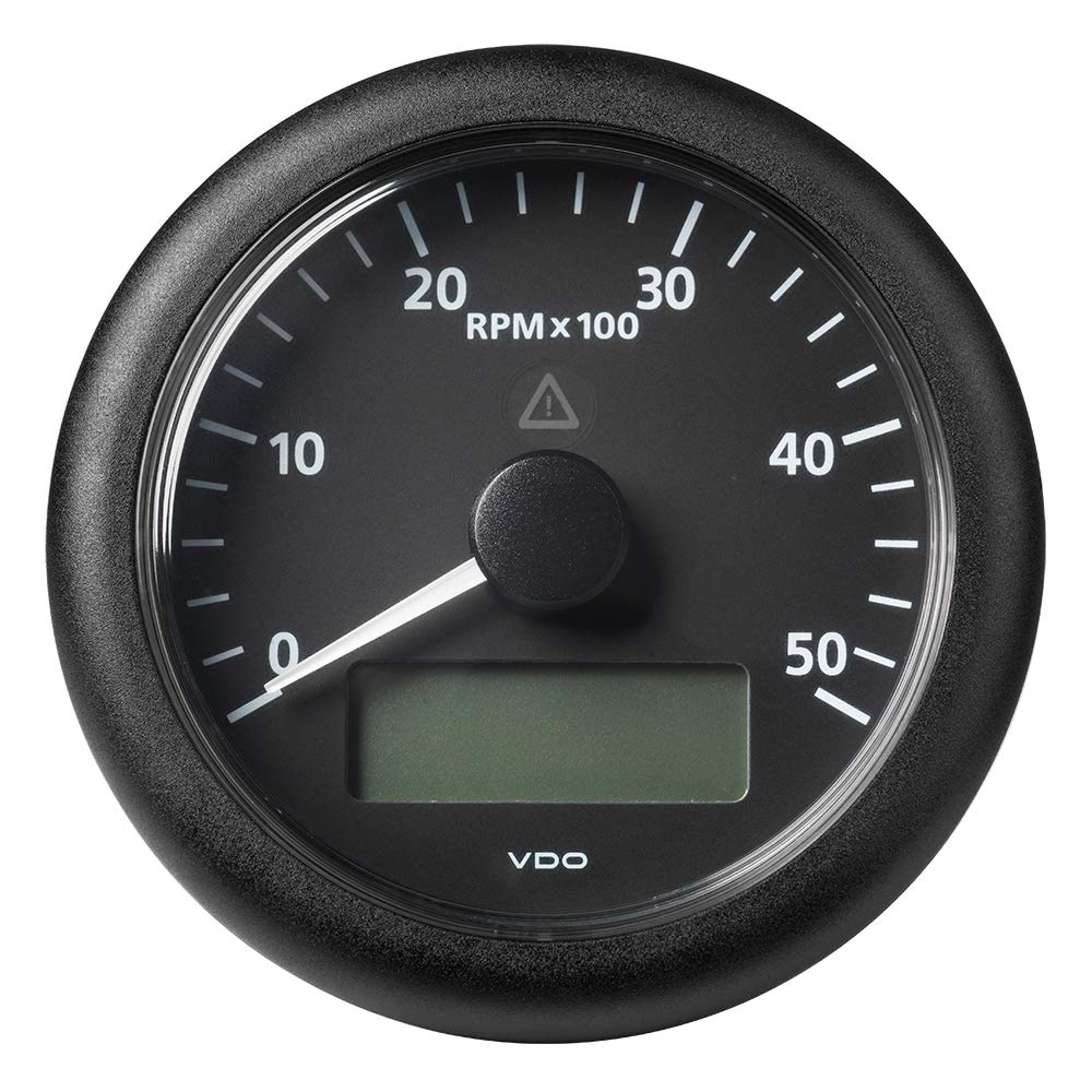 VDO Gauges A2C59512392 3-3/8" (85MM) ViewLine Tachometer w/Multi-Function Display - 0 to 5000 RPM - Black Dial & Bezel
