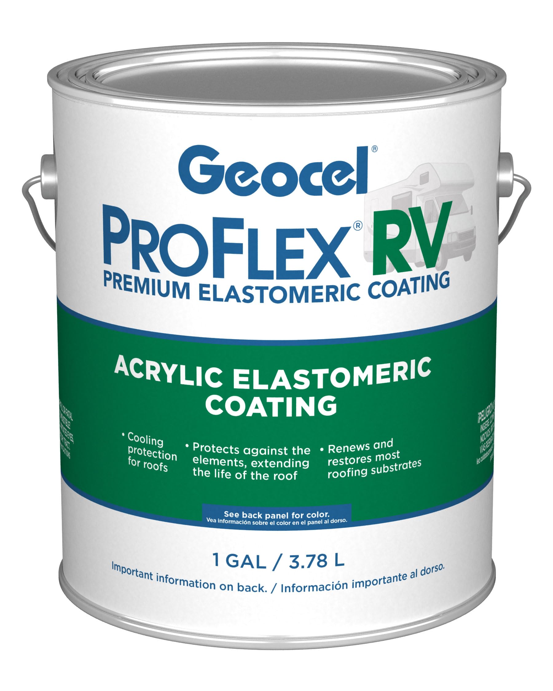 Geocel KSRV41300-16 Pro Flex RV Elastomeric Roof Coating - 1 Gallon White