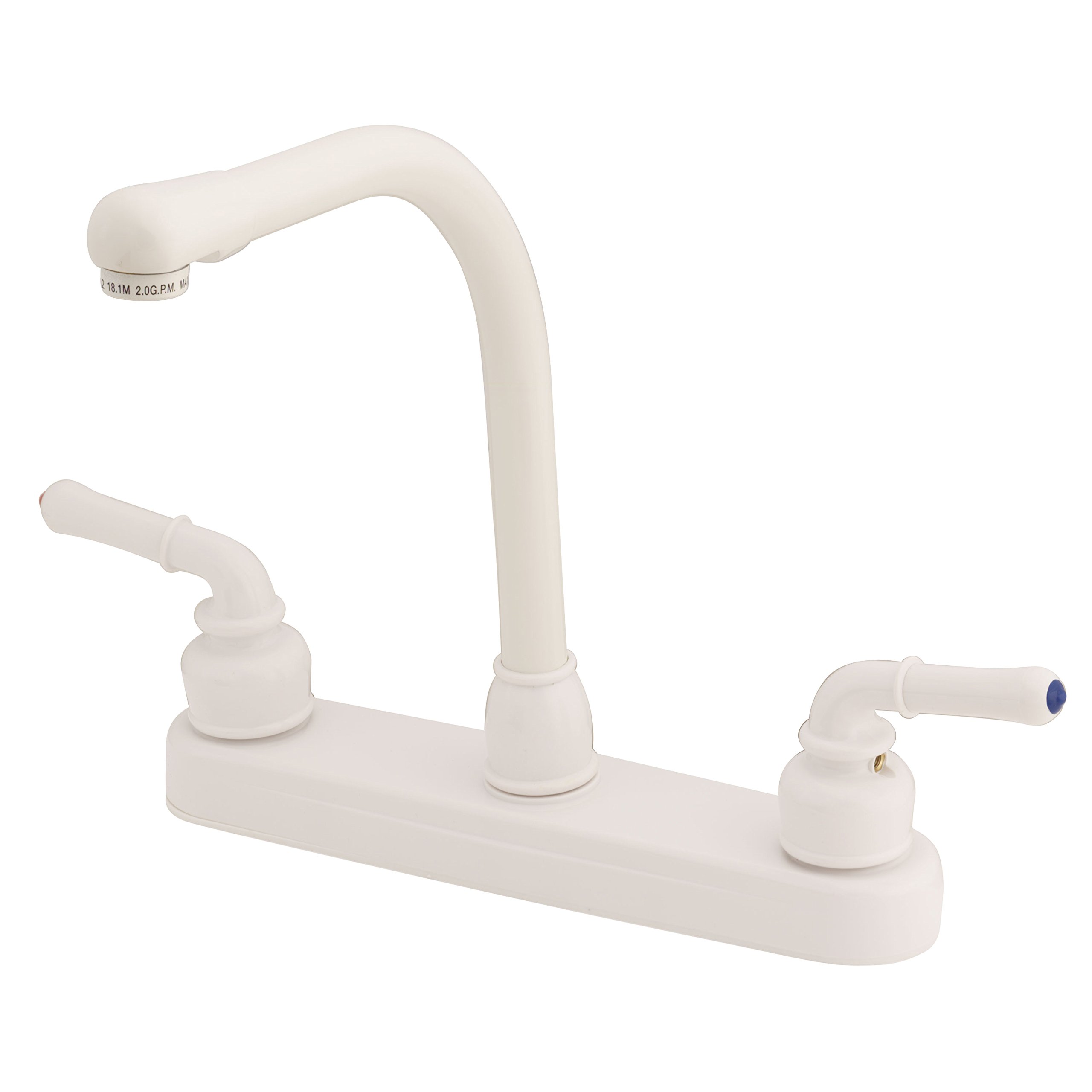 Empire Brass Company U-YWI800RSW RV Kitchen Faucet with Hi-Rise Spout 8 Inch White