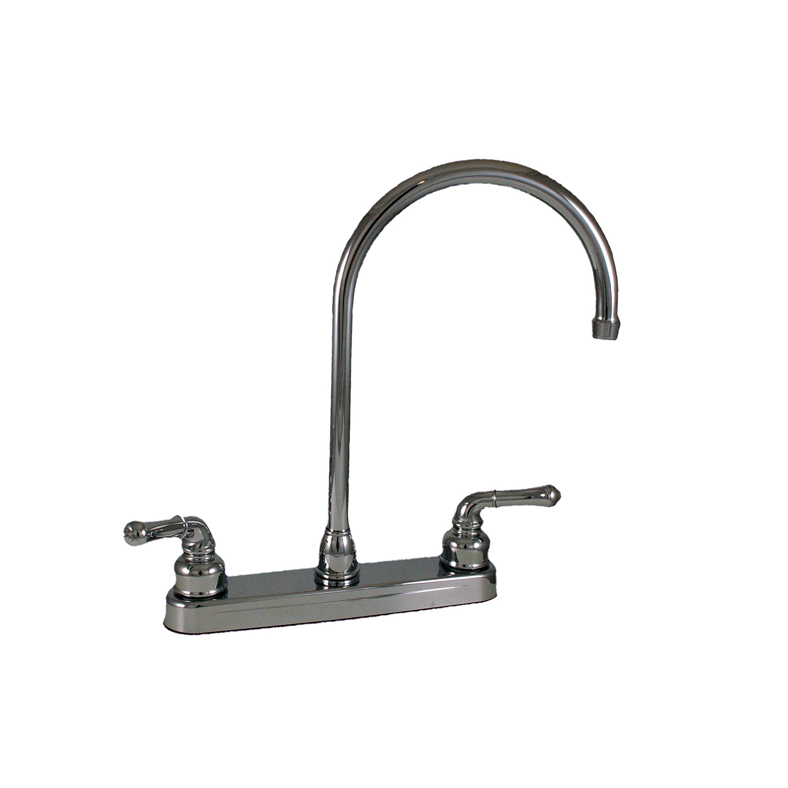 Empire Brass Company U-YCH800GS RV Kitchen Faucet with Gooseneck Spout and Teapot Handles - 8" Chrome