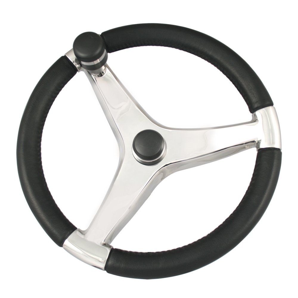 Schmitt Marine Steering Wheels 7241521FGK Evo Pro 316 Stainless Steel Wheel 15.5" Diameter with Knob