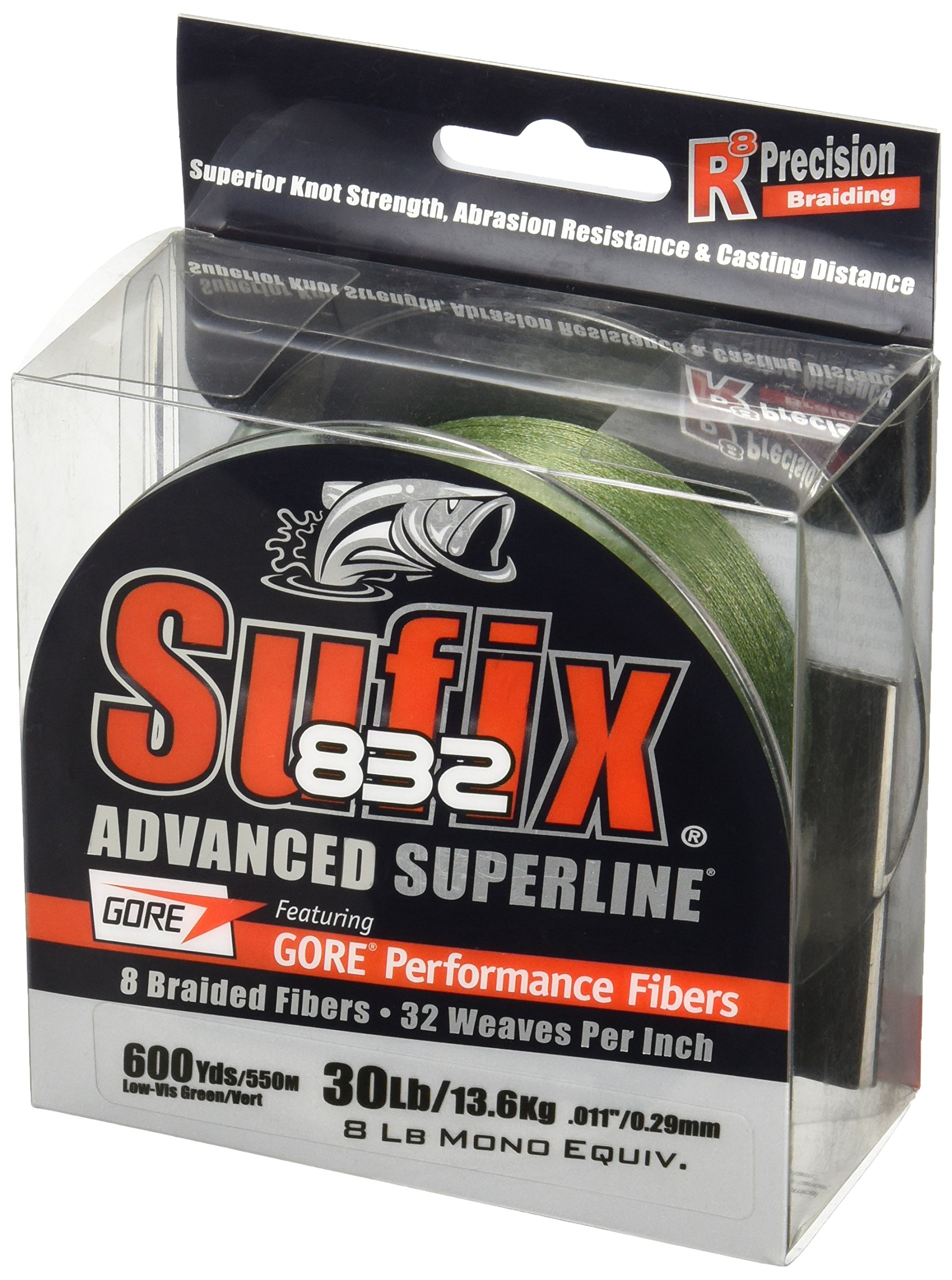 Sufix 660-250G 832 Advanced Superline Braid Fishing Line 600 Yards 50lb Green