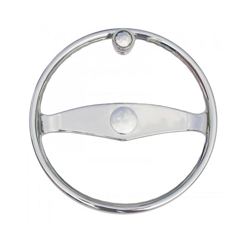 Schmitt Marine Steering Wheels 50003 15.5" Stainless Steel Wheel with Knob 3/4" Tapered Shaft