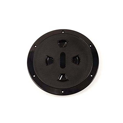 Beckson Marine DP64-B 6" Screw-Out Deck Plate with Diamond Pattern - Black