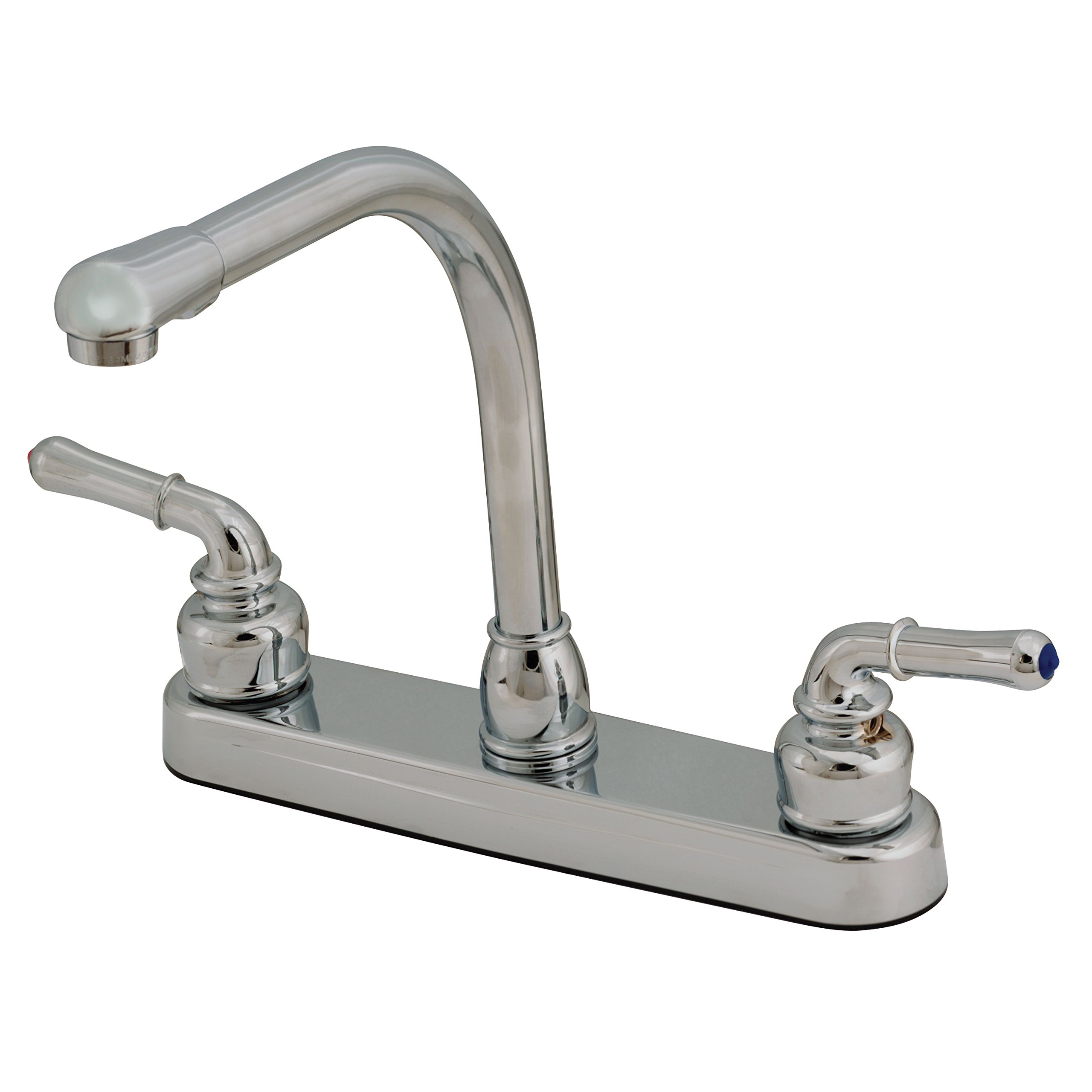 Empire Brass U-YCH800RS RV Kitchen Faucet with Hi-Rise Gooseneck Spout and Teapot Handles - 8 Inch Chrome