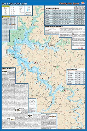 Fishing Hot Spots L119 Dale Hollow Lake Fishing Map