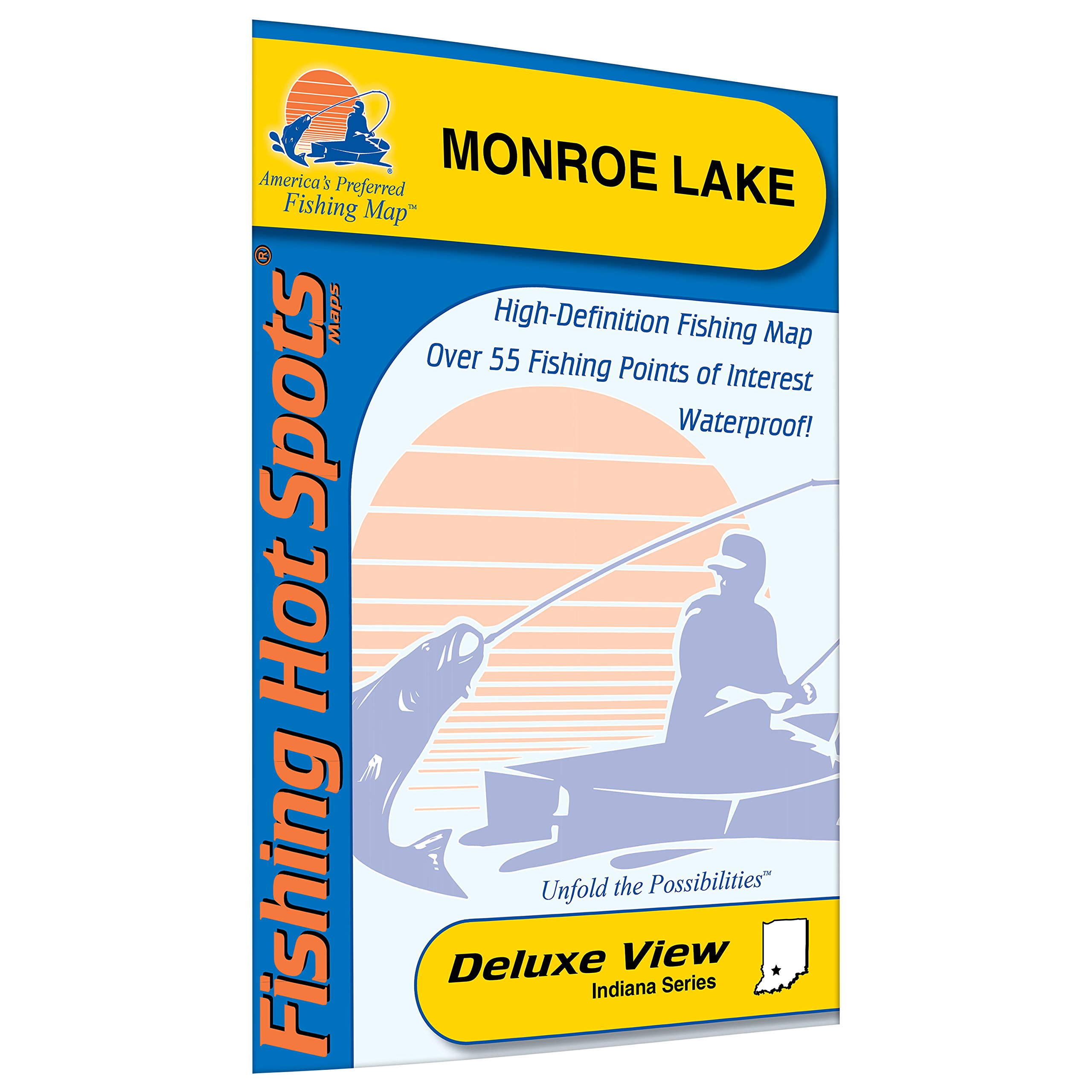 Fishing Hot Spots L192 Monroe Lake Indiana Waterproof Fishing Map