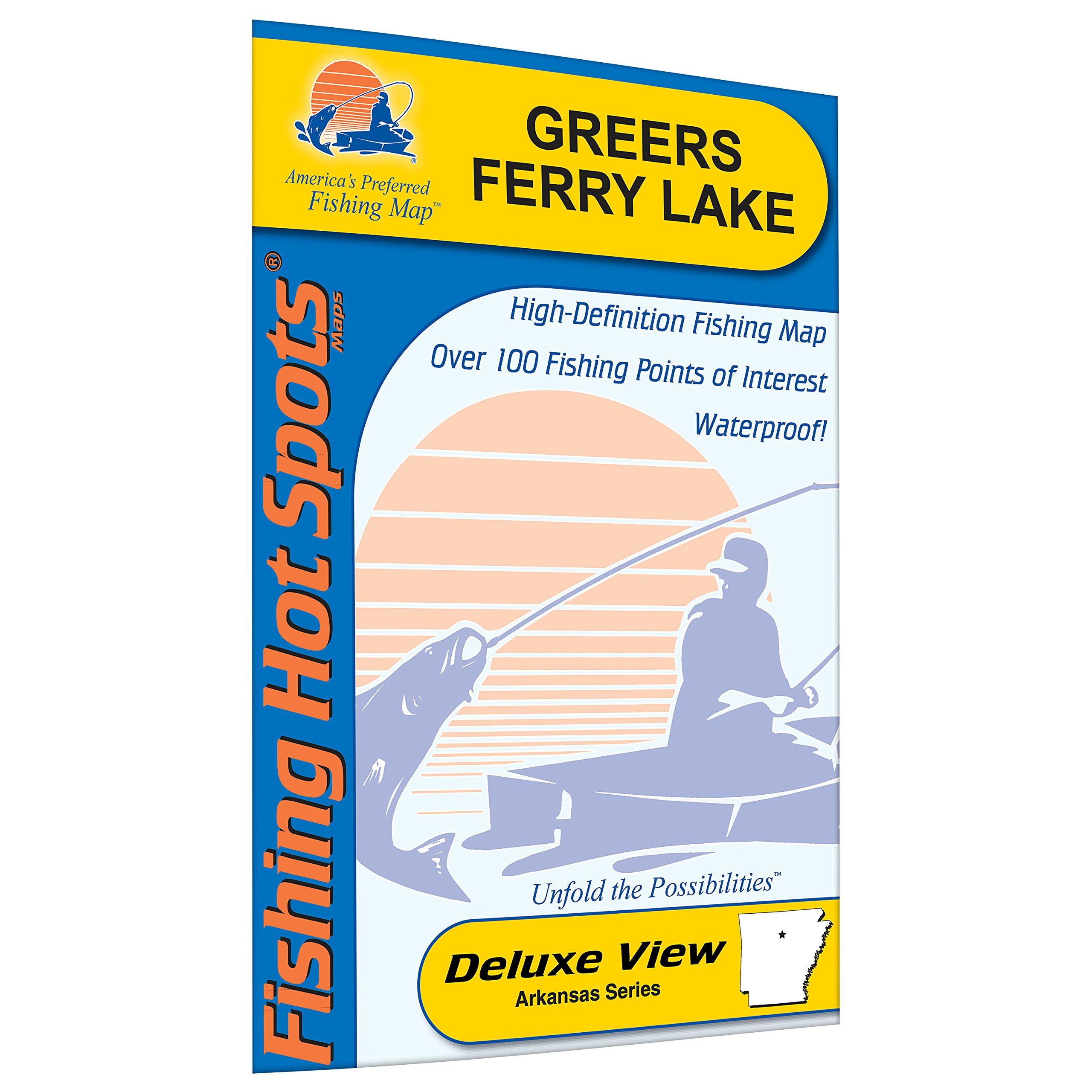 Fishing Hot Spots A121 Greers Ferry Lake Arkansas Fishing Map