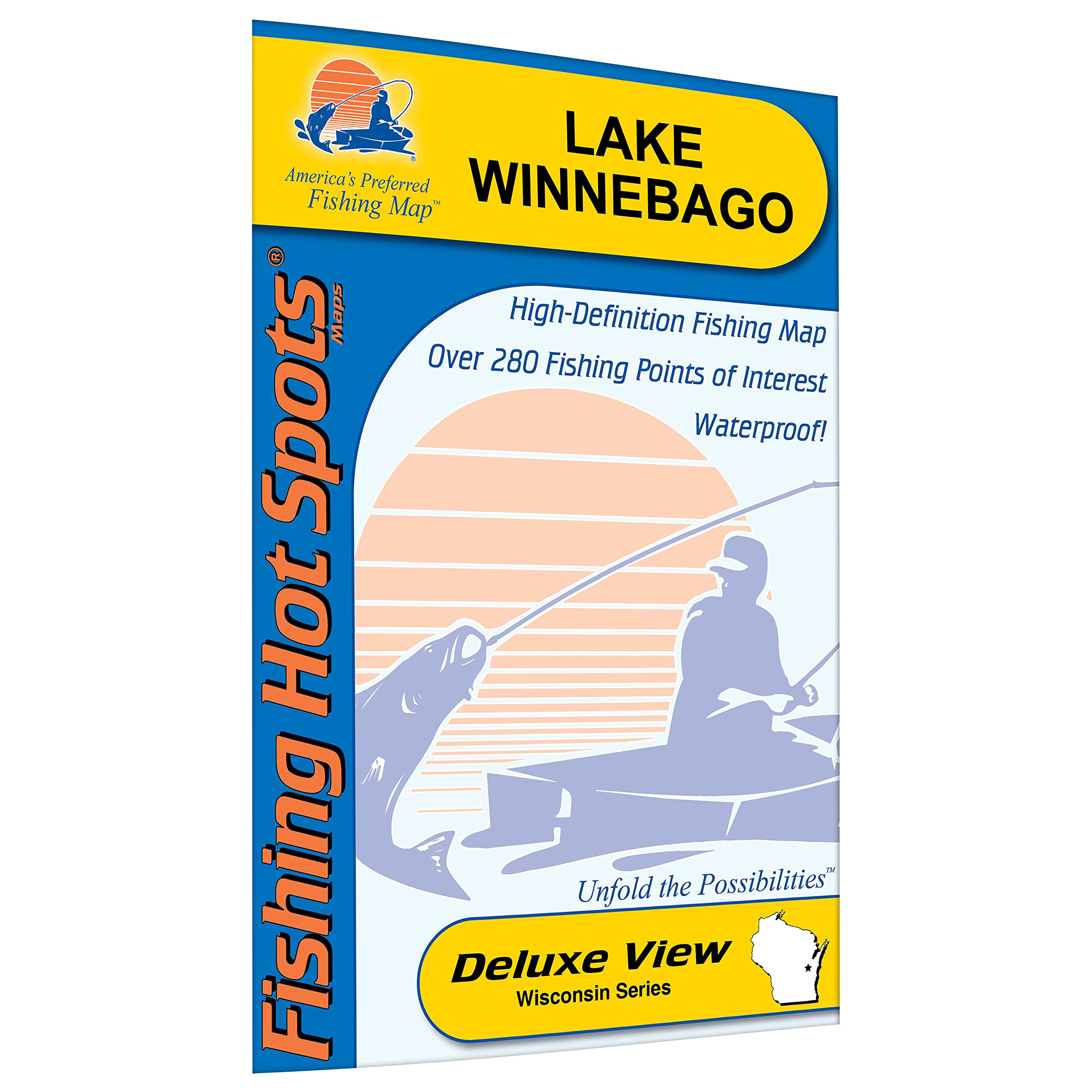 Fishing Hot Spots L249 Lake Winnebago Fishing Map Wisconsin