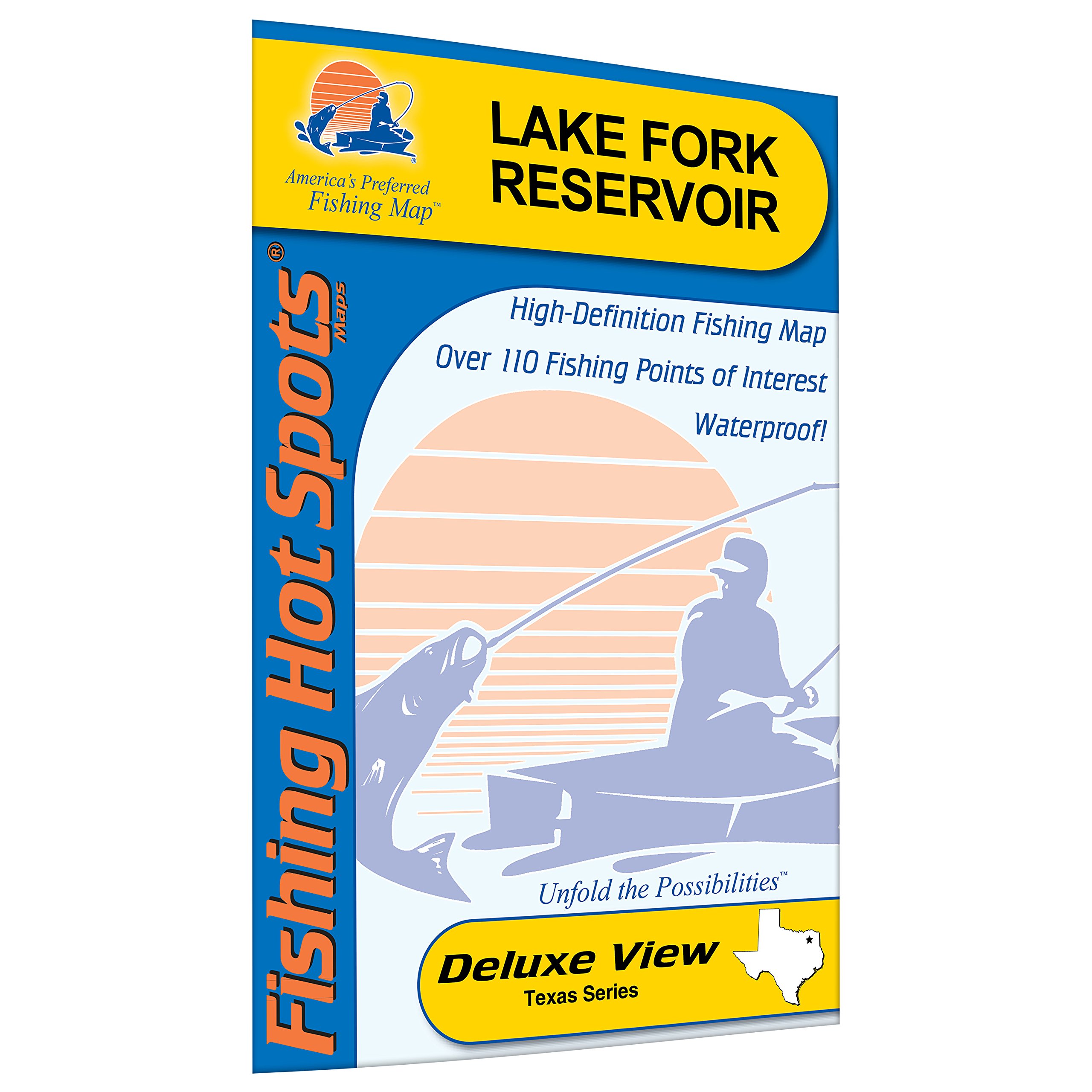 Fishing Hot Spots A422 Lake Fork Reservoir Waterproof Fishing Map Texas