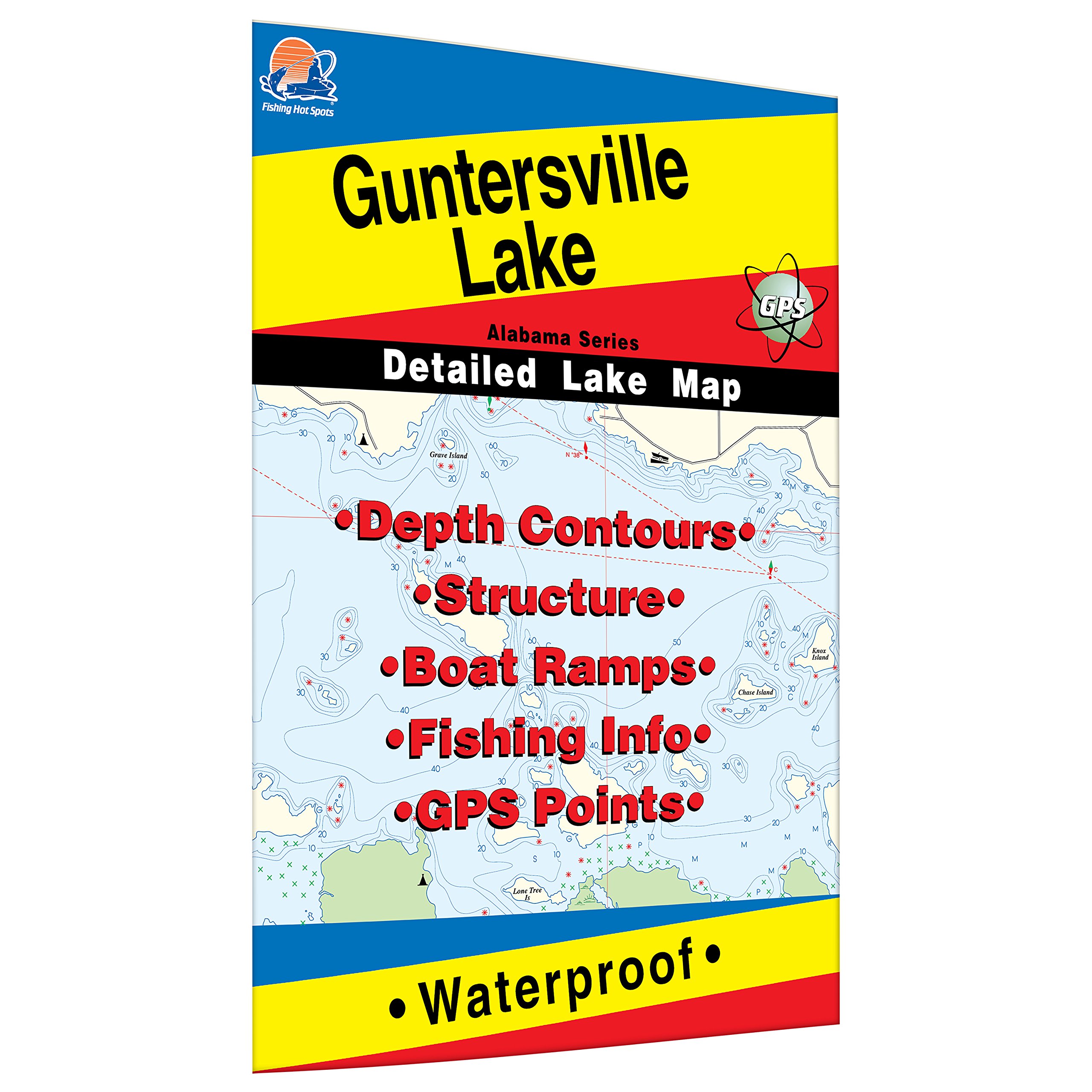 Fishing Hot Spots L336 Guntersville Lake Alabama Fishing Map