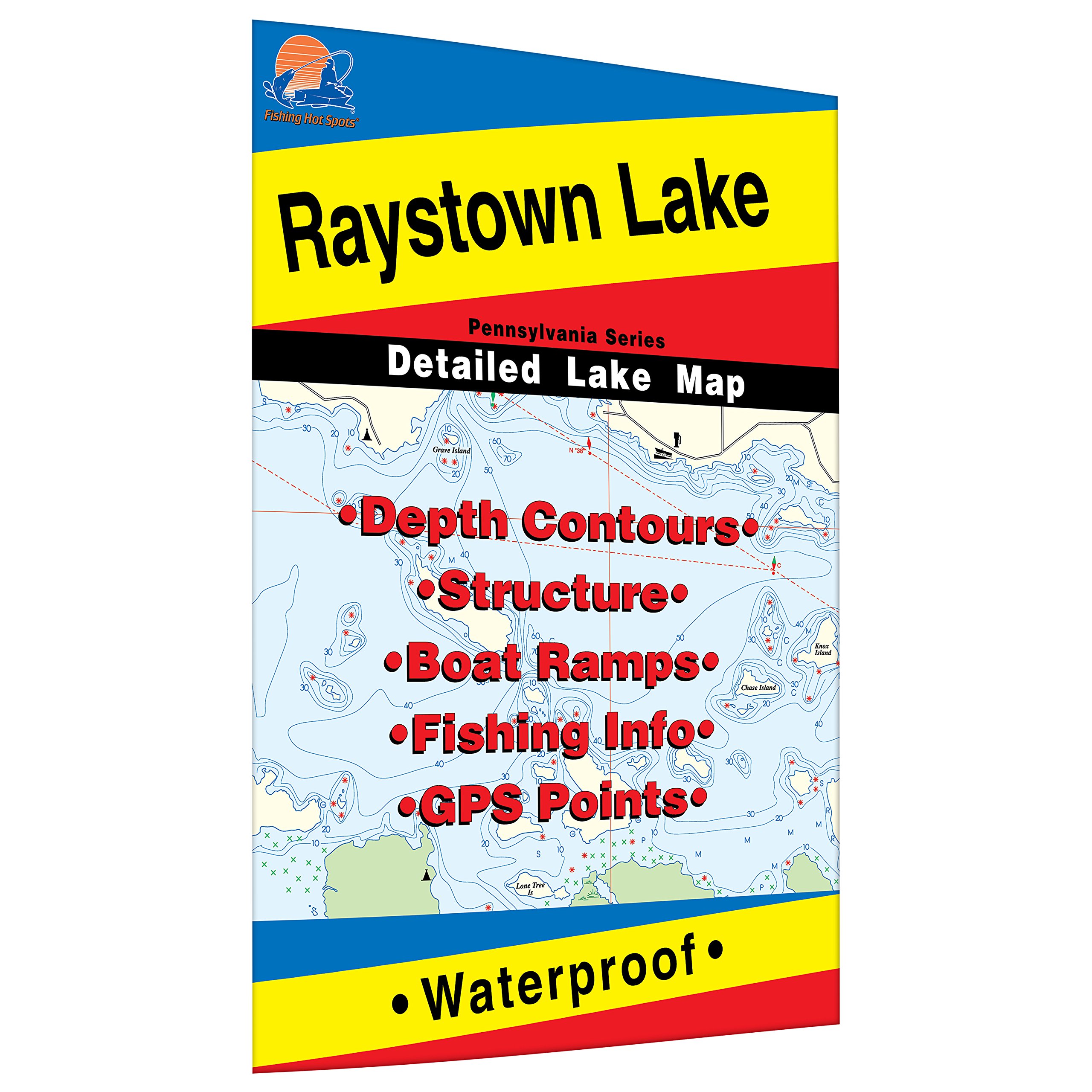 Fishing Hot Spots L399 Raystown Lake Pennsylvania Waterproof Fishing Map