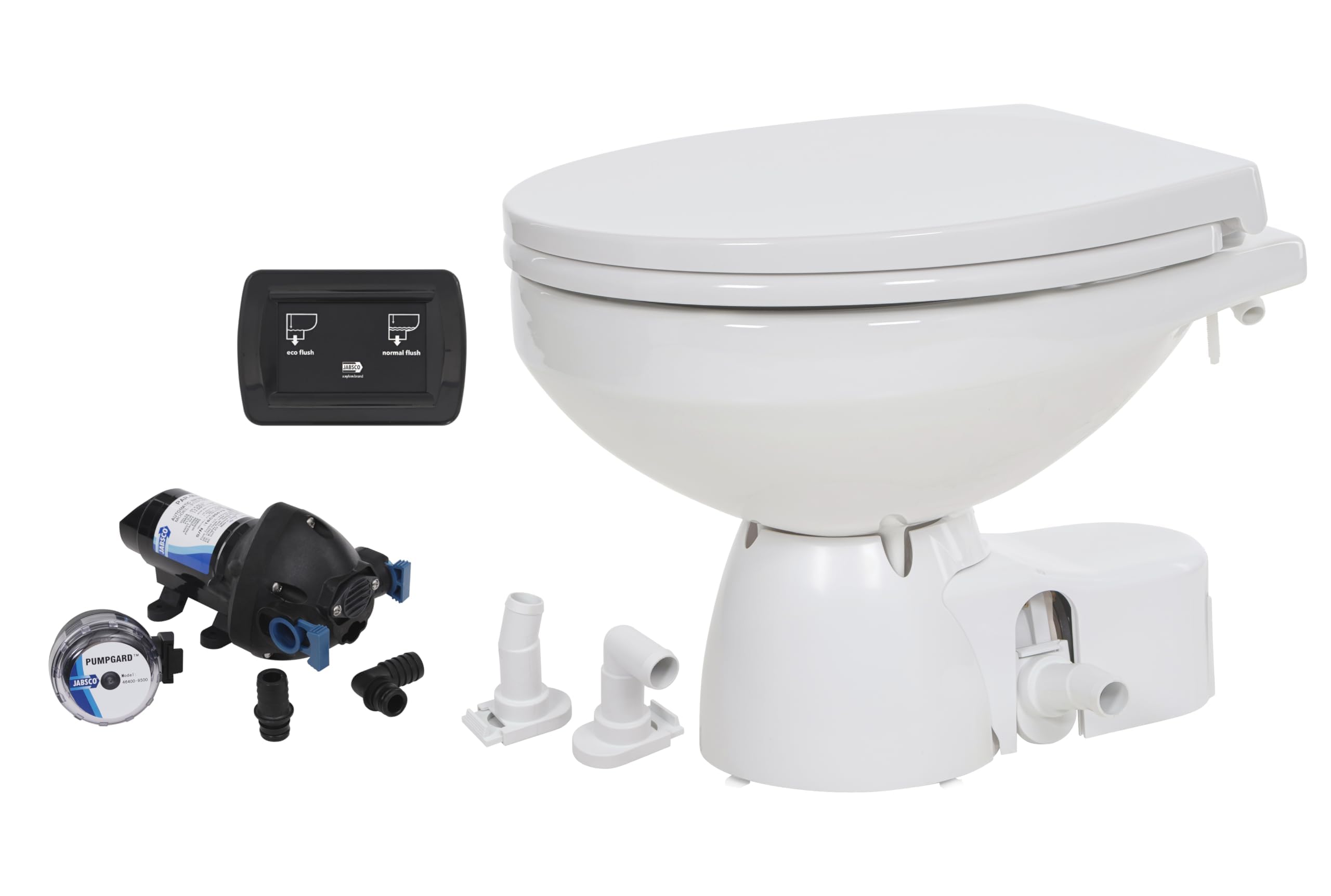 Jabsco 38245-4194RSP Quiet Flush E2 Marine Toilet Regular Bowl 24V Raw Water