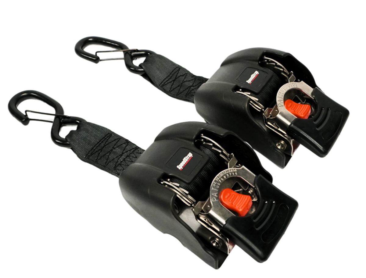 SpeedStrap 29401-Stainless 2" x 43" Stainless Steel Retractable Marine Transom Tie-Down Straps (2 Pack)