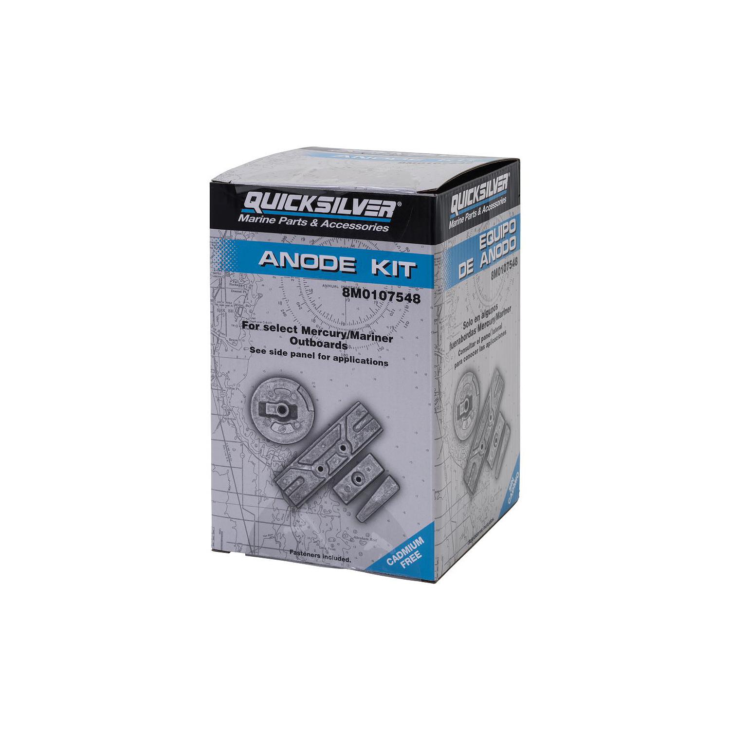 Quicksilver 8M0107548 Aluminum Anode Kit for Mercury 75-150hp Outboards