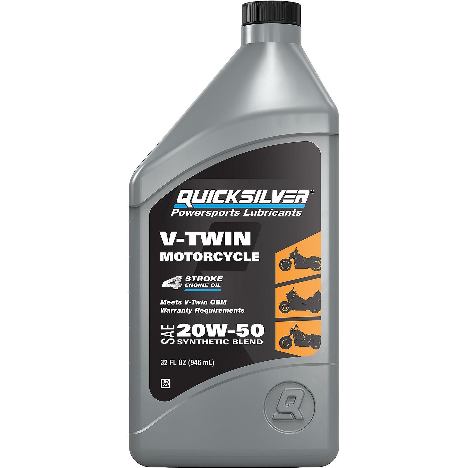 Quicksilver 8M0166407  20W-50 Synthetic Motorcycle Oil, 1 Qt.