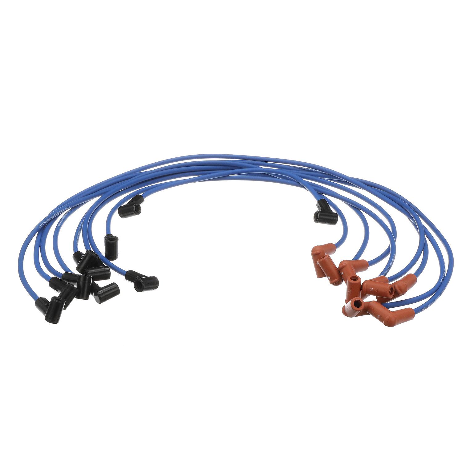 Quicksilver 847701Q17 Blue Wire Spark Plug Wire Kit for V8 MerCruiser 454