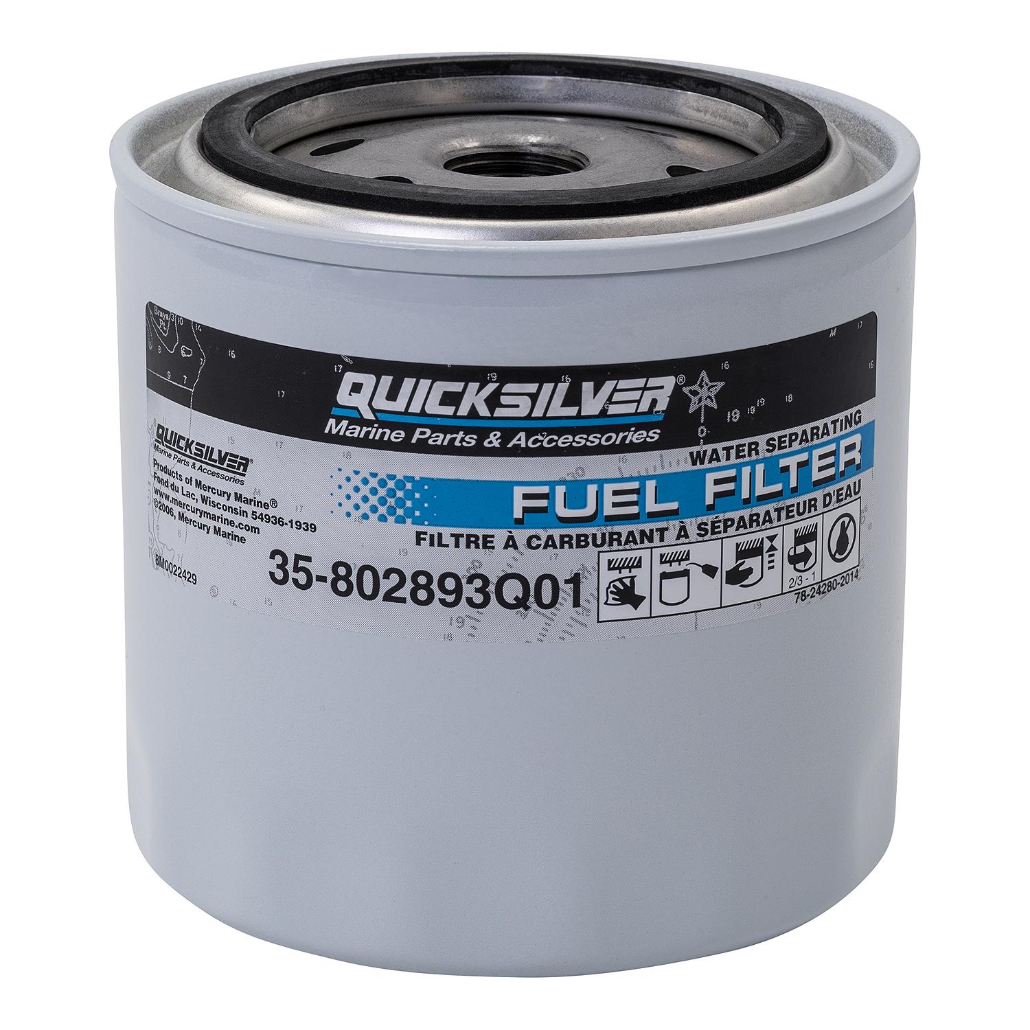 Quicksilver 802893Q01 Water Separating Fuel Filter 25 Micron